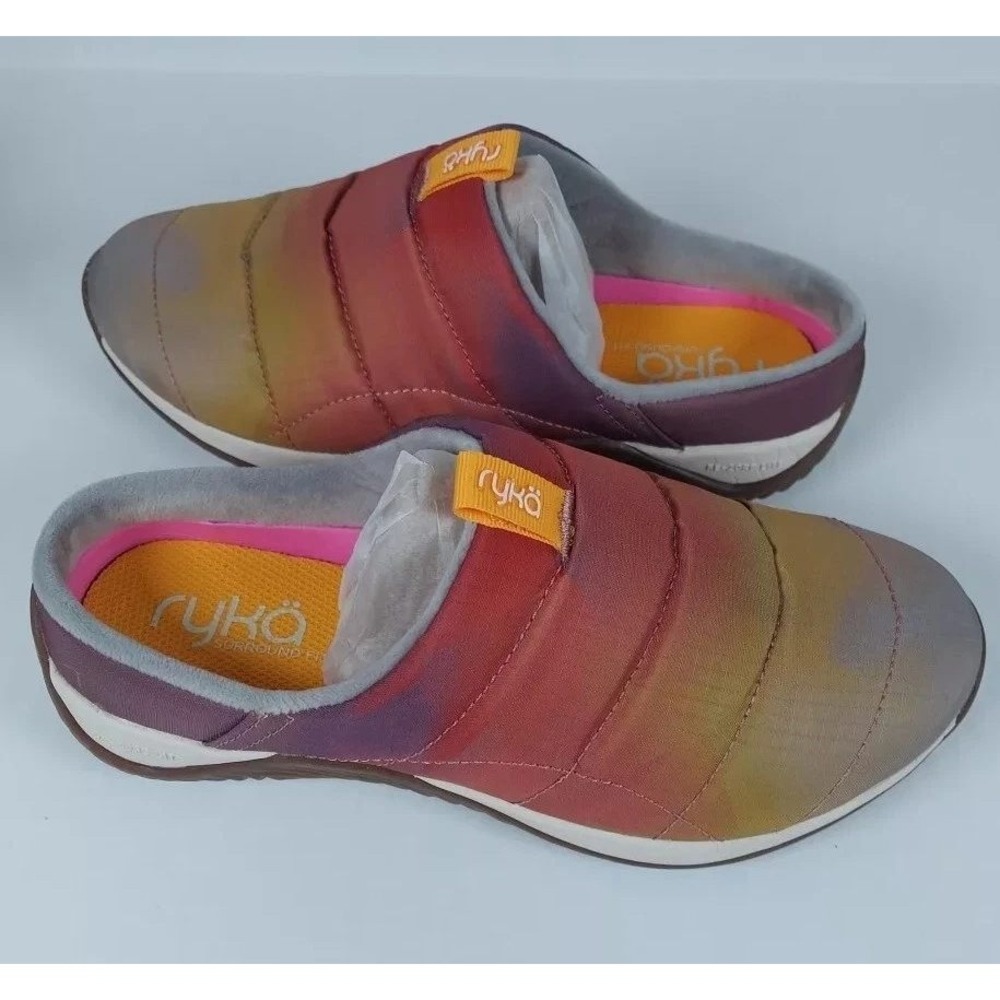 Ryka Echo Puff Womens Slip On Mule 5.5 M Pink Multi Water Repellent Puffer Shoe - Picture 3 of 9
